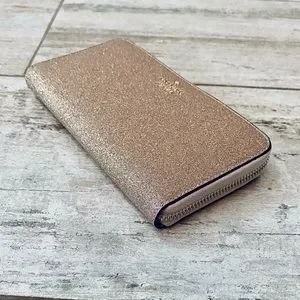 kate spade Bags Kate Spade Rose Gold Glitter Large Continental